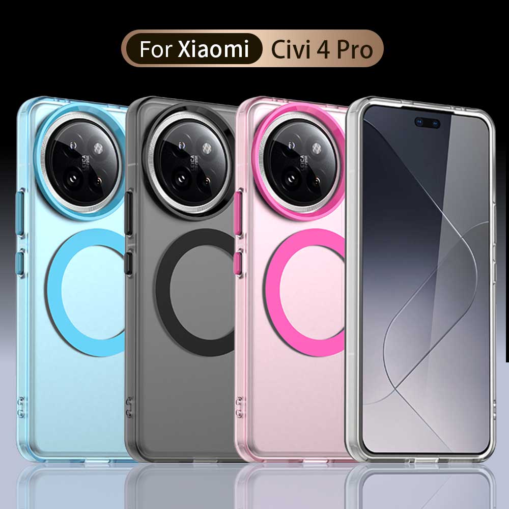 Magsafe Matte Phone Case For Xiaomi MI Civi 4 Pro 14 Civi Protective Case Magnetic Wireless Charging Shockproof Back Cover