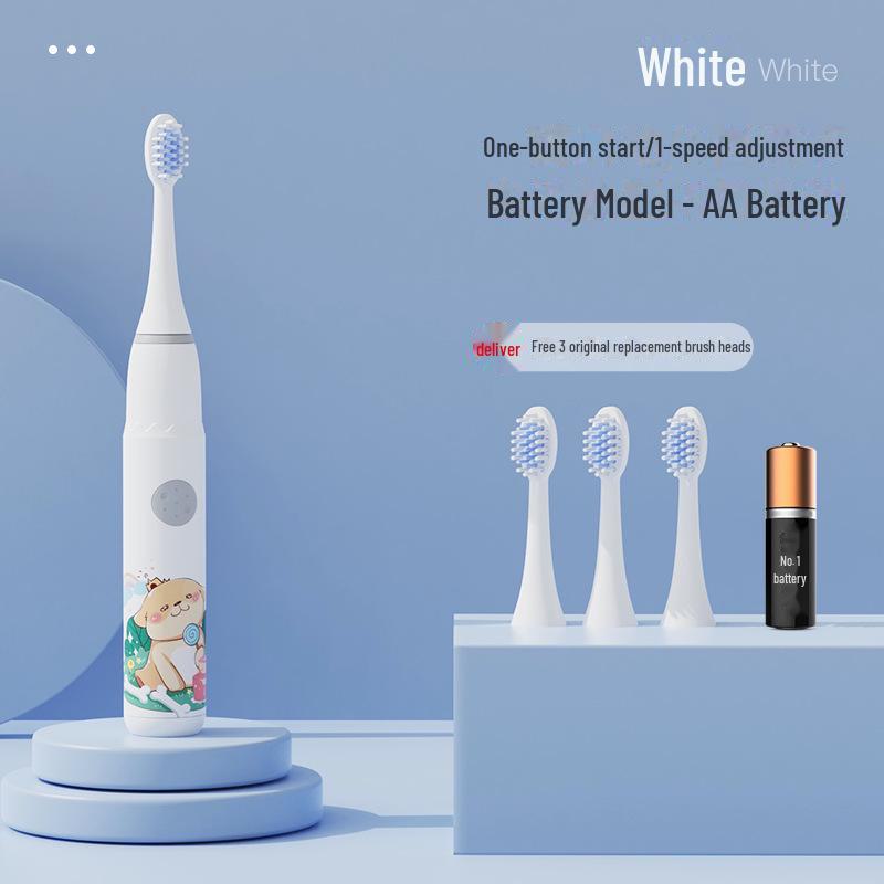 

Перезаряжаемая электрическая звуковая зубная щетка с мягкой щетиной для взрослых и детей Battery, 3 brush heads