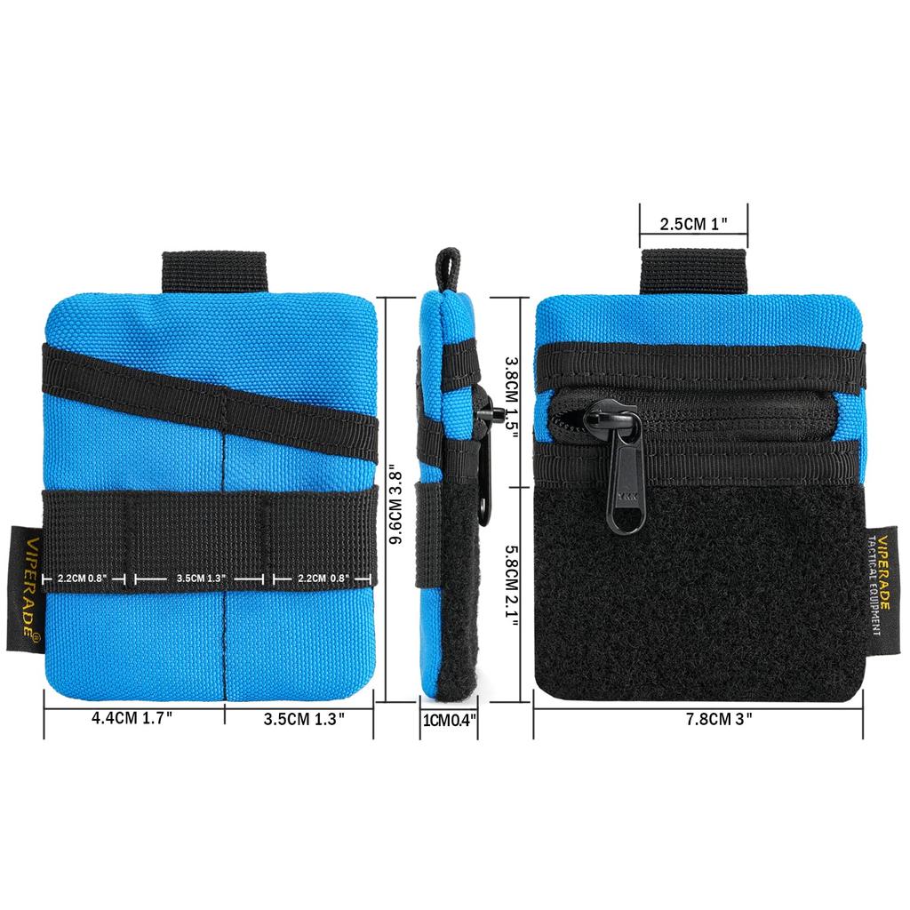 VIPERADE VE13 Mini EDC Kleiner Taschenorganizer mit DIY-Patch EDC Knöchel-Taschenorganizer für EDC und EDC-Ausrüstungstasche, Bereich, Männer, Feuerzeug, Münze, (blau)