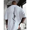 European Size Creative Front and Back Printed Graphic Crew Neck T-shirt, Pure Cotton Summer Trendy Fashion Short Sleeve, Casual Daily Style Top