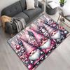 Christmas Themed Polyester Area Rug,  Polyester, Durable Chair Mat, Non-Slip Sofa Mat, Festive Floor Mat with Gnome and Tree
