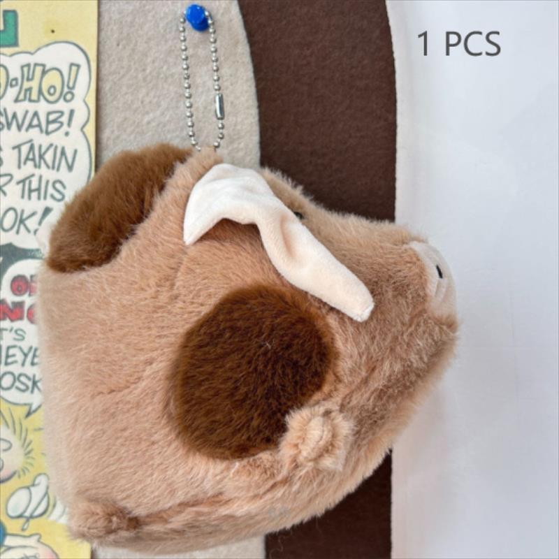 1/2 Pcs Cute Spotted Pig Plush Doll Stuffed Toy Keychain Pendant Girly Bag Charms Backpack Hang Ornaments Ragdoll Gifts Keyring