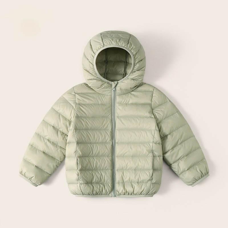 Kinderleichte Daunenjacke Weiße Entendaunen Parka mit Kapuze Herbst und Winter Warm Jungen Mädchen Outdoorjacke