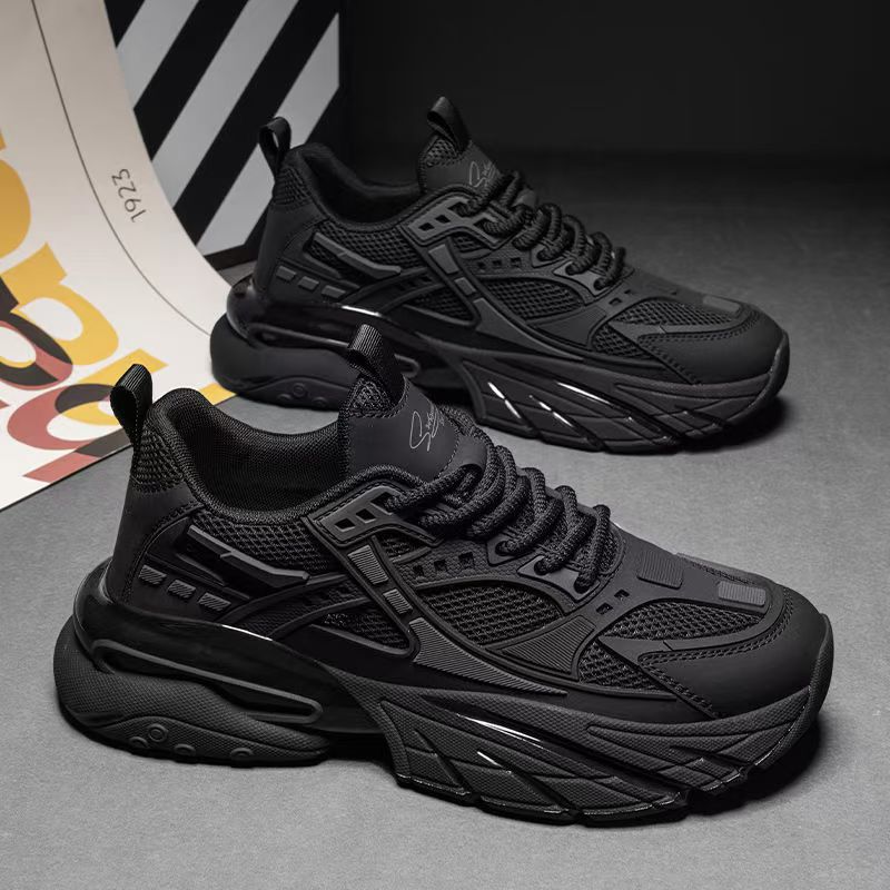 2025 new summer breathable men's shoes heightening samurai dad shoes platform mesh shoes casual sports trendy shoes
