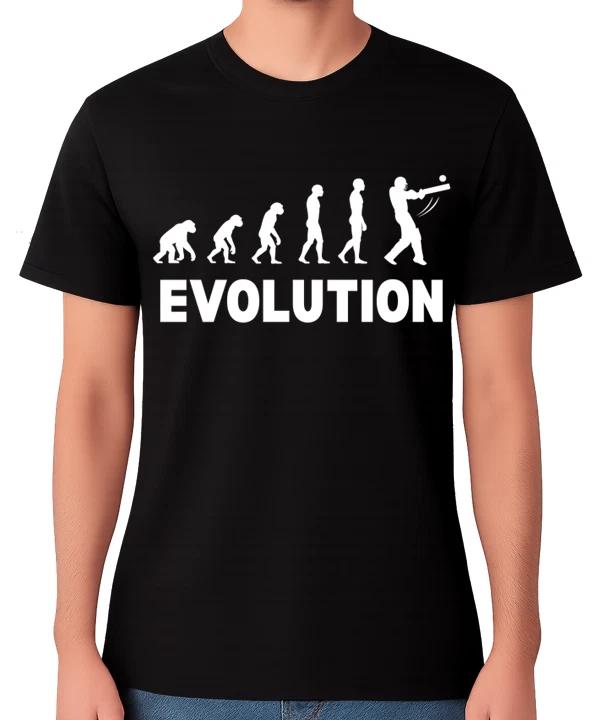 Cricket Batting Evolution Print Unisex T-Shirt Funny Player Tee 3XL