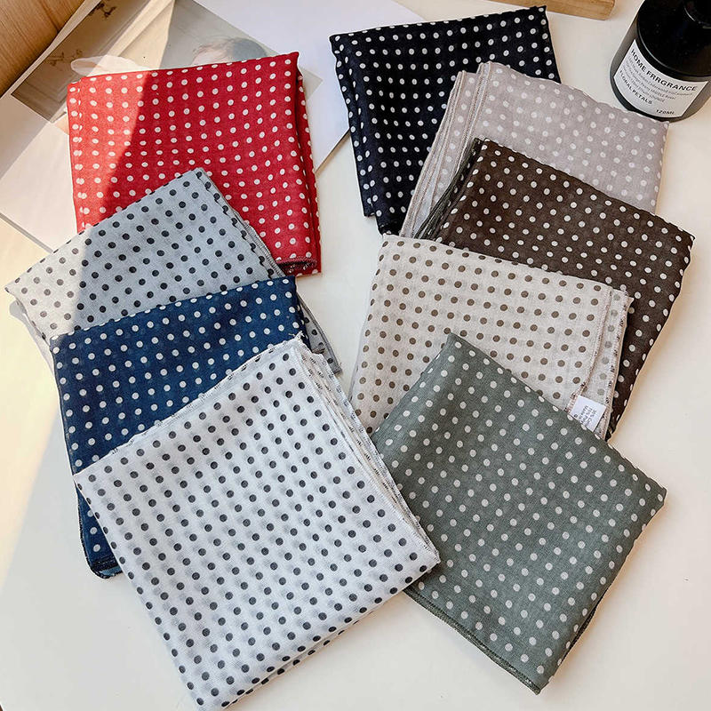 Fashion Printing Cotton Linen Small Square Scarf Summer Scarf Women's Versatile Small Scarf Head Band Hair Accessories