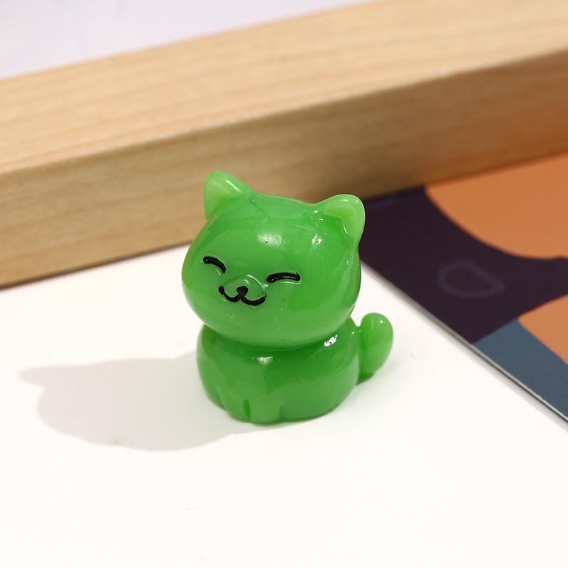 3D Cute Orange Cat Resin Figurine - Desktop & Car Ornament