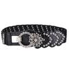 Water Trendy Drill Ultra Wide Belt With Elastic Waistband Crystal Embellishments