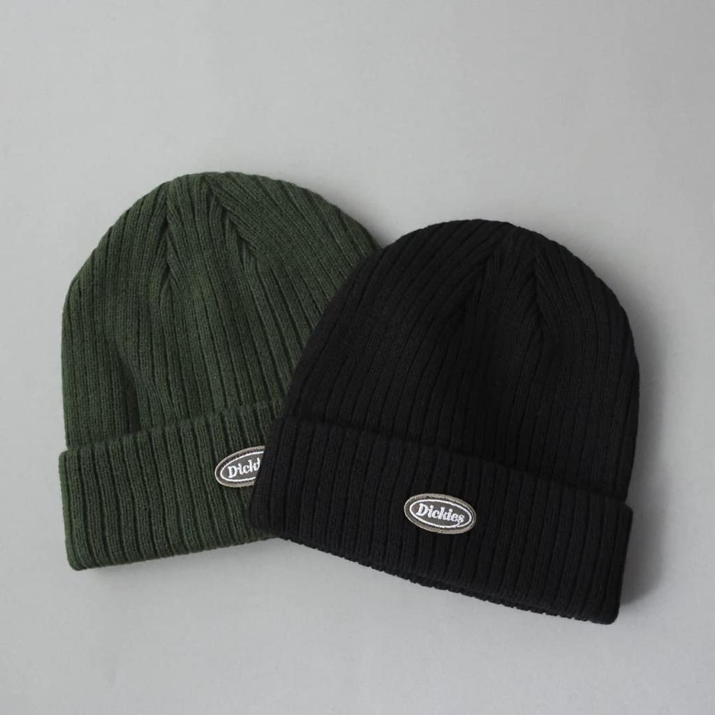 Dickies Custom-Made CALIF Ribbed Knit Cap with Logo Patch, Watch Cap, Unisex Acrylic Beanie, Solid Color, 874 (Free Size, (00) Black) glt-dk006