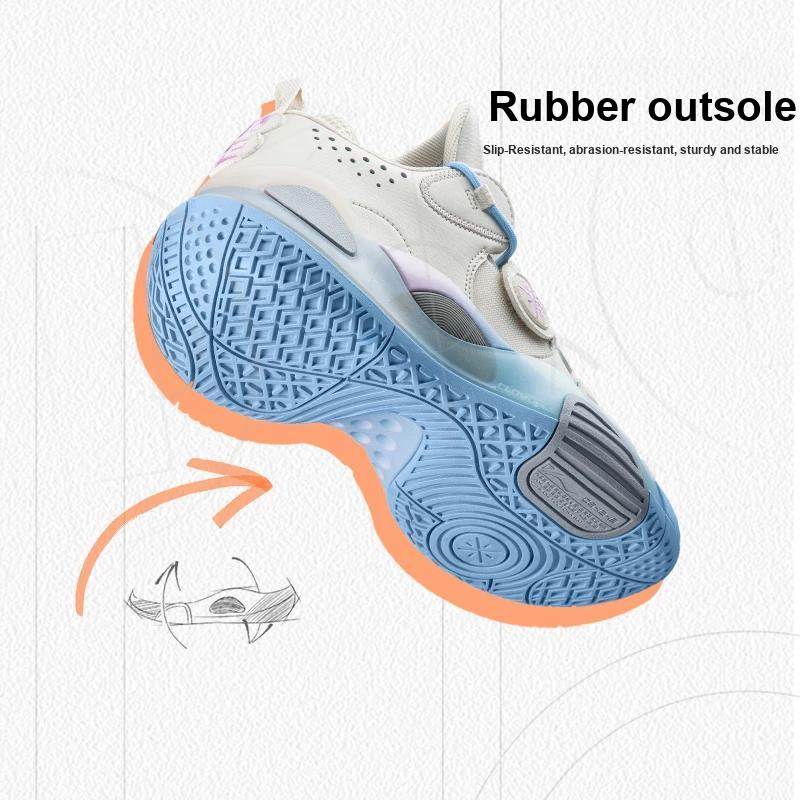 Li Ning All City 8 Cloud Shock Absorption Rebound Mid-Top Basketball Shoes Men Basketball Shoes White Blue YKBS114-45