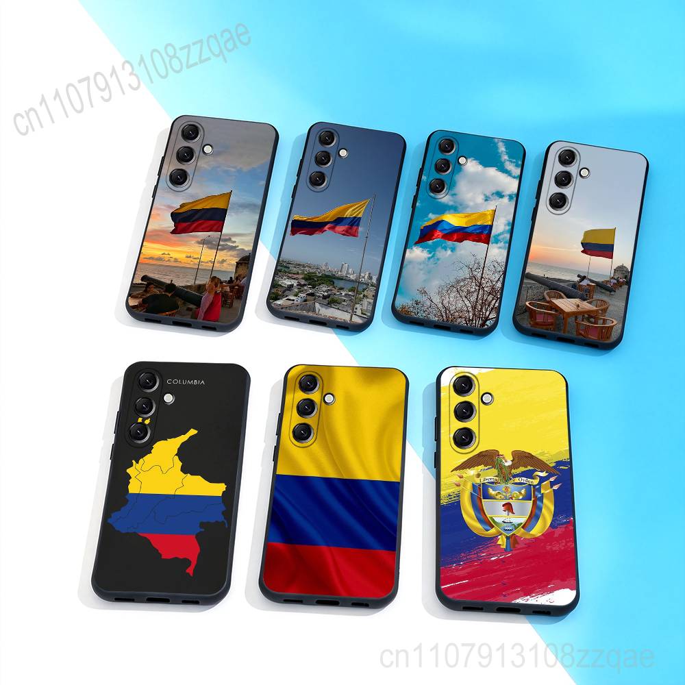 Colombia Flag MAP Phone Case For Samsung Galaxy A 73,72,51,53,52,71,22,5G,Note,J7,8,9 Soft Precise Hole Black Cover