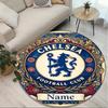 Custom Name Personalized Chelsea Football Club Print Round Rug, Versatile Home Decor Carpet, for Playroom, Apartment, Balcony, Entryway, Hallway Gift