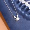 Cute Animal 925 Sterling Silver Drawing Bunny Rabbit Pendant Necklaces