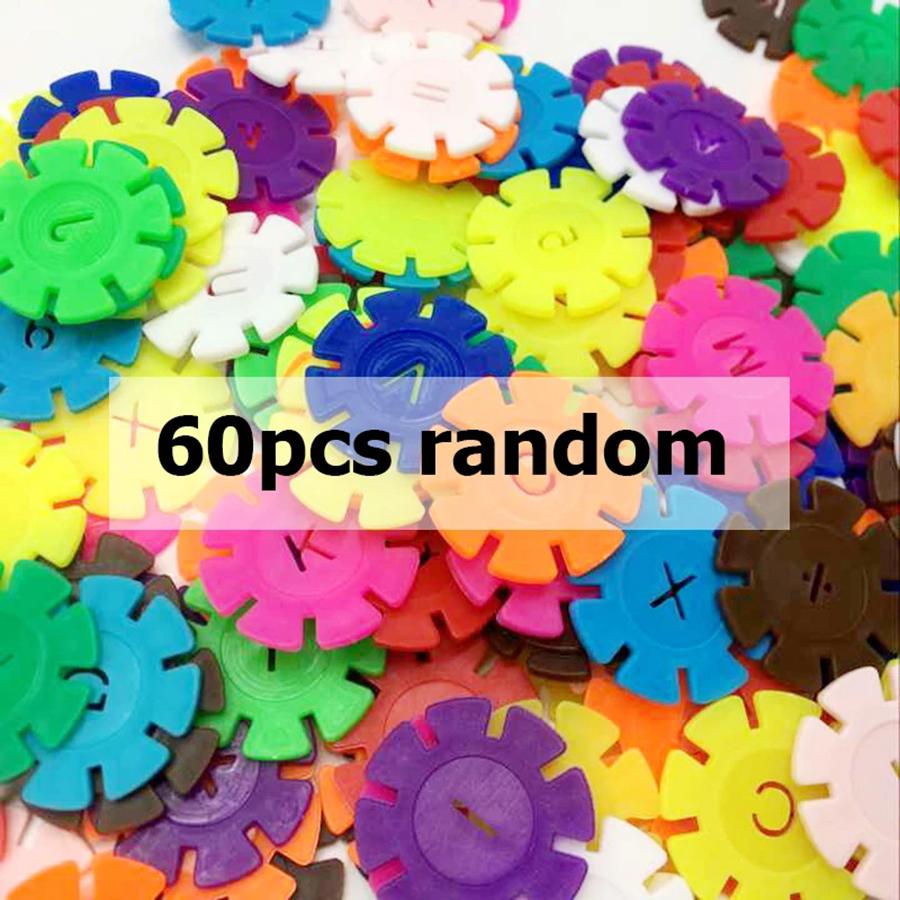 

60/100/200pcs Snowflake Buliding Blocks 2 Colors Available Children Puzzle Plastic Early Education Toys Gift for Kids