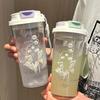 Water Bottle1011 New Girls High Value Straw Cup Lily of the Valley Accompanying Cup Plastic Cup High Sense Light Luxury Water Cup