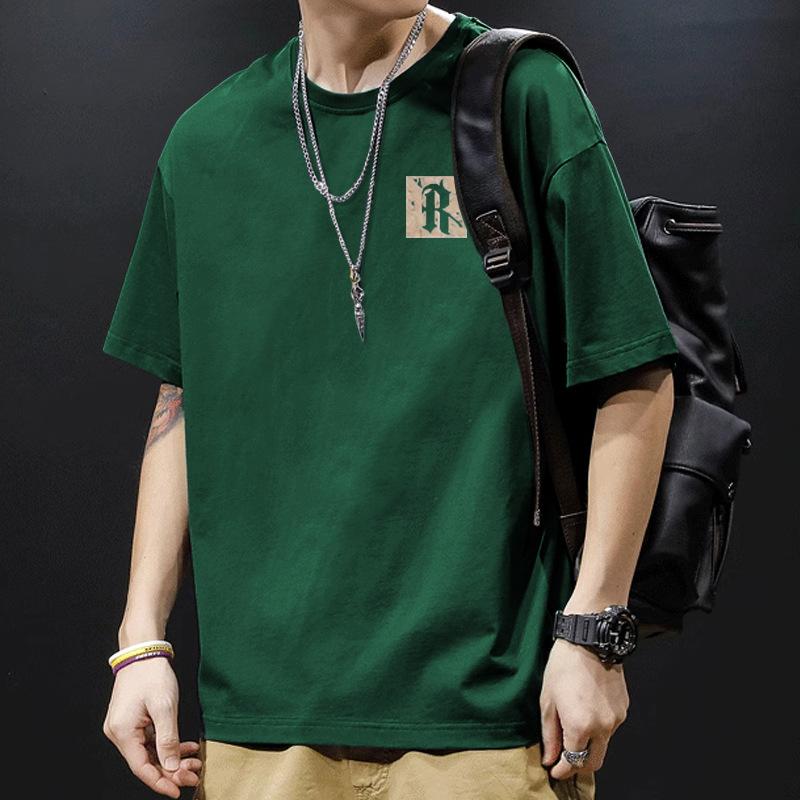Cotton Short Sleeve T Shirt black white Fashion All Match Breathable Summer Sport T-shirt Men Top