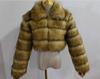 Cappotto da donna in finta pelliccia di volpe europea, Patchwork, Manica lunga