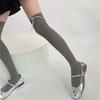Ballett Elegante Samt Over-the-Calf Lange Socken für Damen Mädchen Süße Band Schleife Einfarbig Oberschenkelhohe Strümpfe