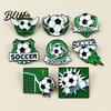 Denim Jacket Pin Enamel Brooch Zinc Alloy Texture Football Shape