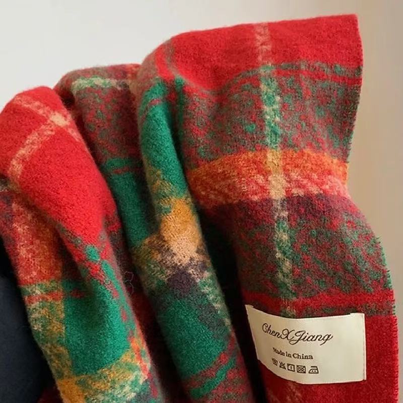 Mohair-Schal Koreanischer Stil Herbst und Winter karierter Schal Imitation Kaschmir warmer Schal Paar vielseitiger Schal