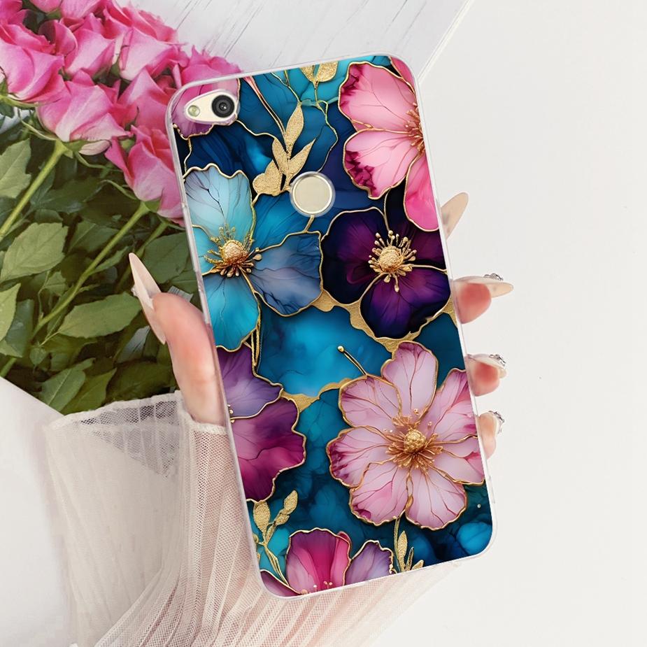 For Huawei P8 Lite 2017 Case Honor 8 Lite Luxury Flower Butterfly Painted Cover Soft Silicone Case For Huawei P9 Lite 2017 Shell