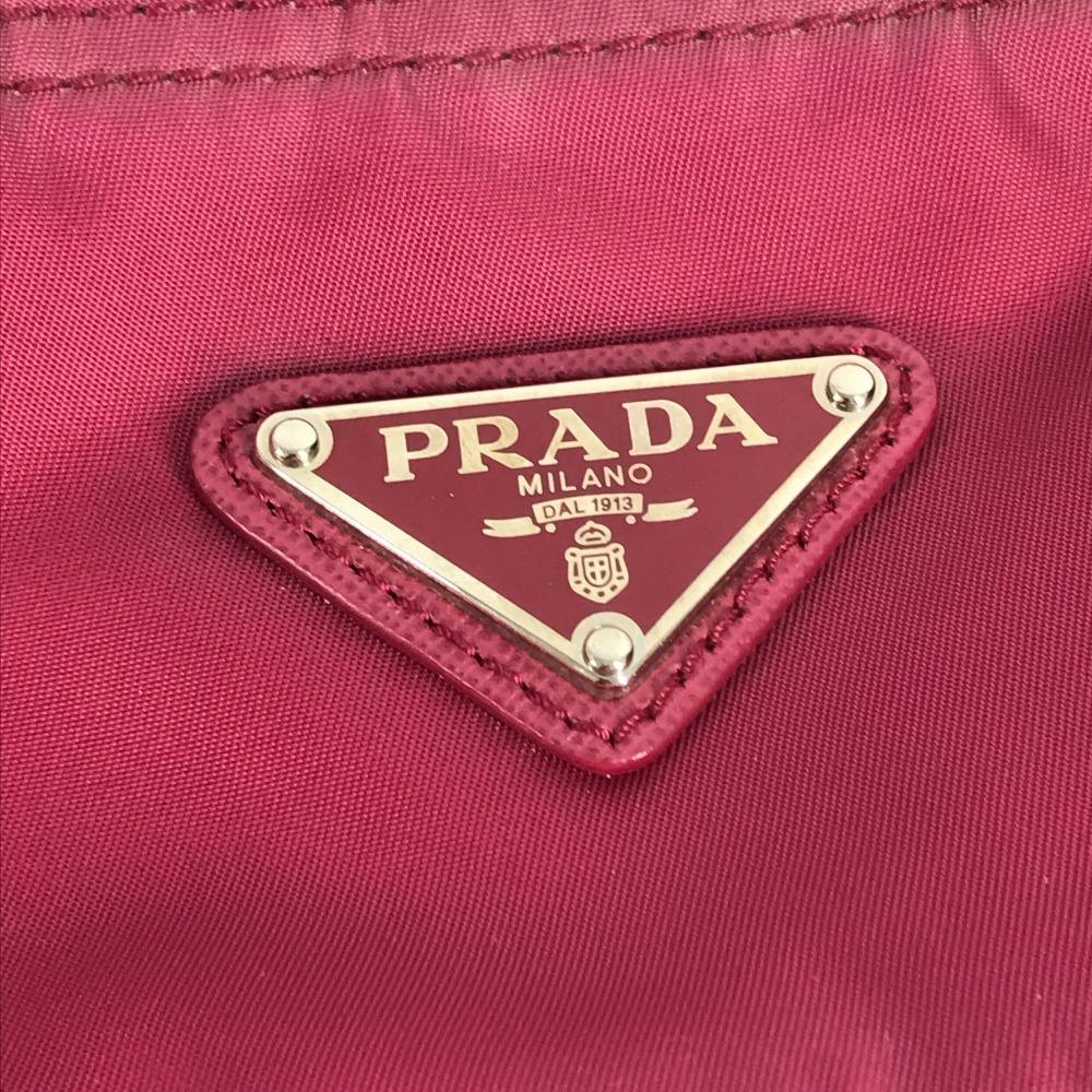 Prada Triangle Logo Triangle Logo Plate Crossbody Bag Shoulder Bag Nylon Pink