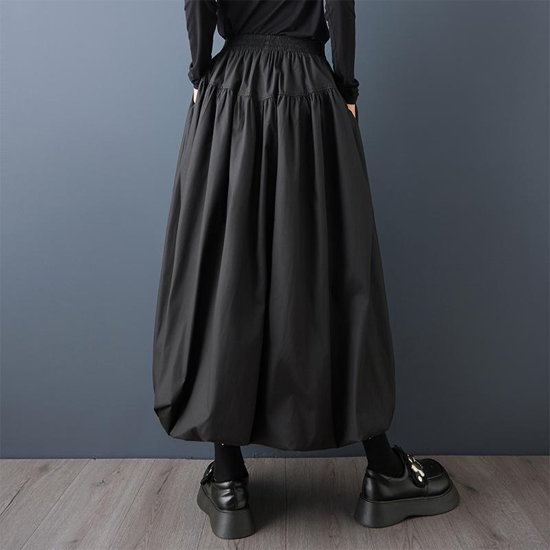 DIMANAF 2025 Plus Size Autumn Winter Women Long Skirts Elastic Waist Trousers Oversize Fashion Lady Clothing