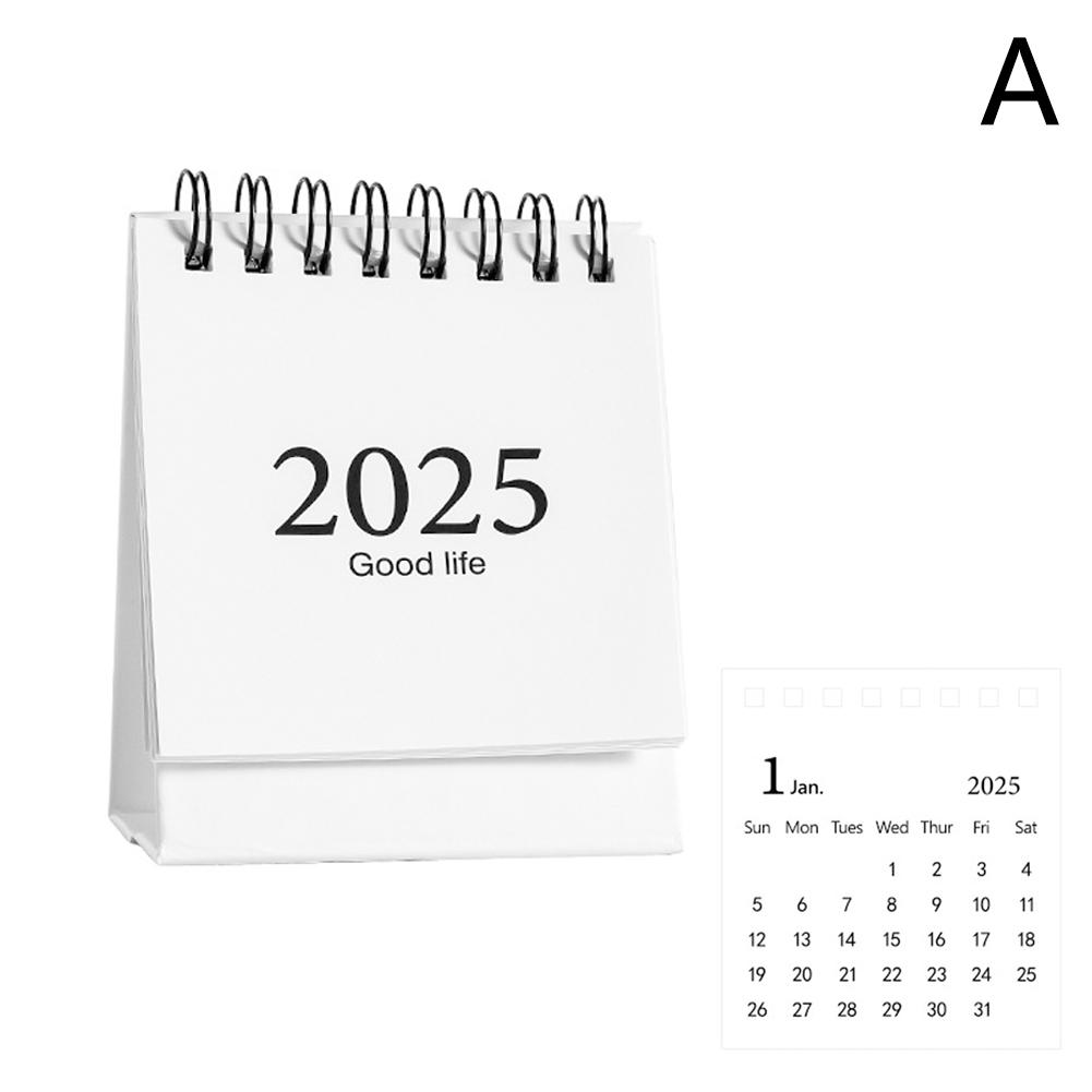 2025 NEW English Mini Desk Calendar Office Stationery Supplies Desktop Calendar With Stickers Daily Memo Calendar Planner