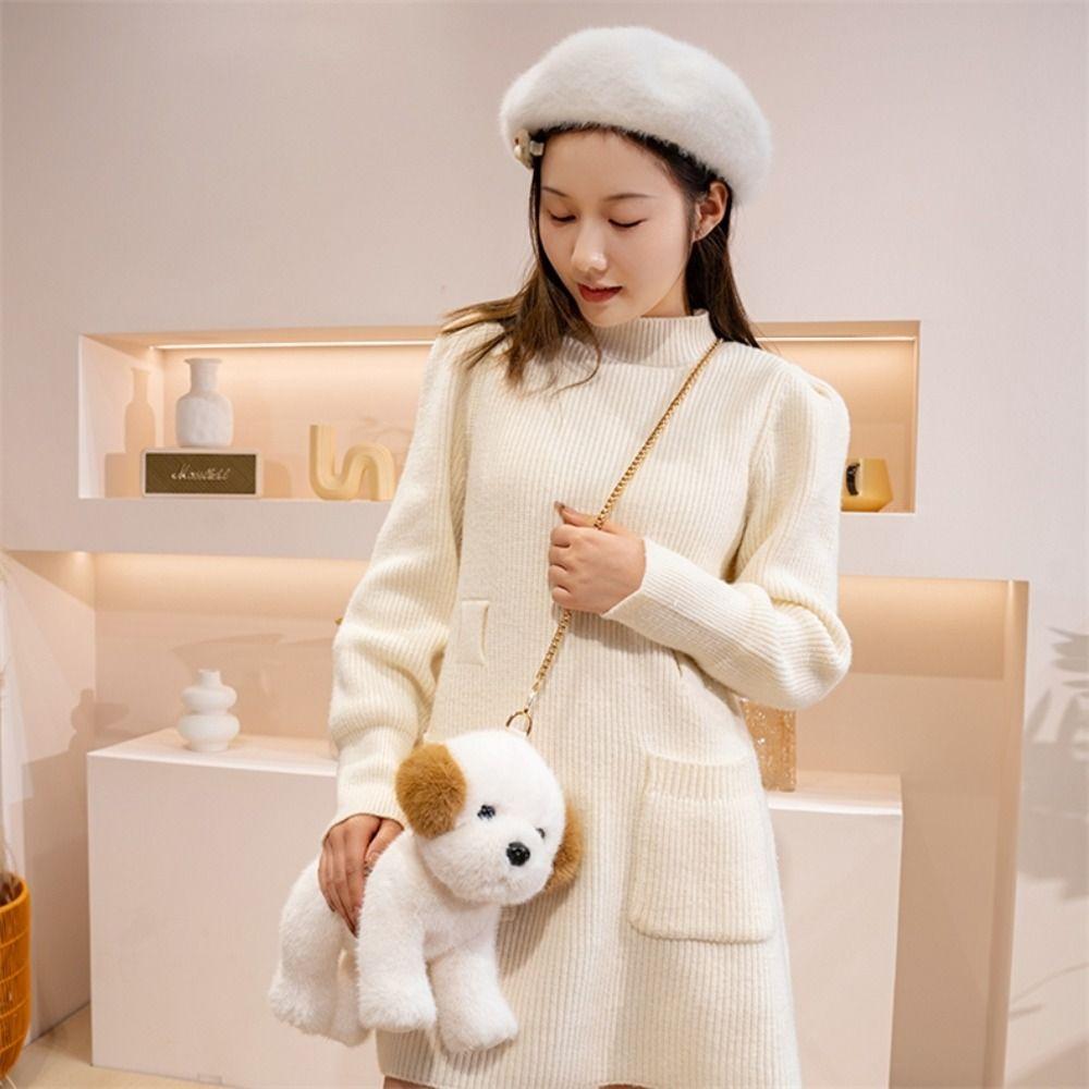 Doldurulmuş Hayvanlar West Highland Peluş Oyuncak Yatan Doldurulmuş Köpek Yavrusu Bebek Simülasyon Akita Köpeği Ev Dekorasyonu