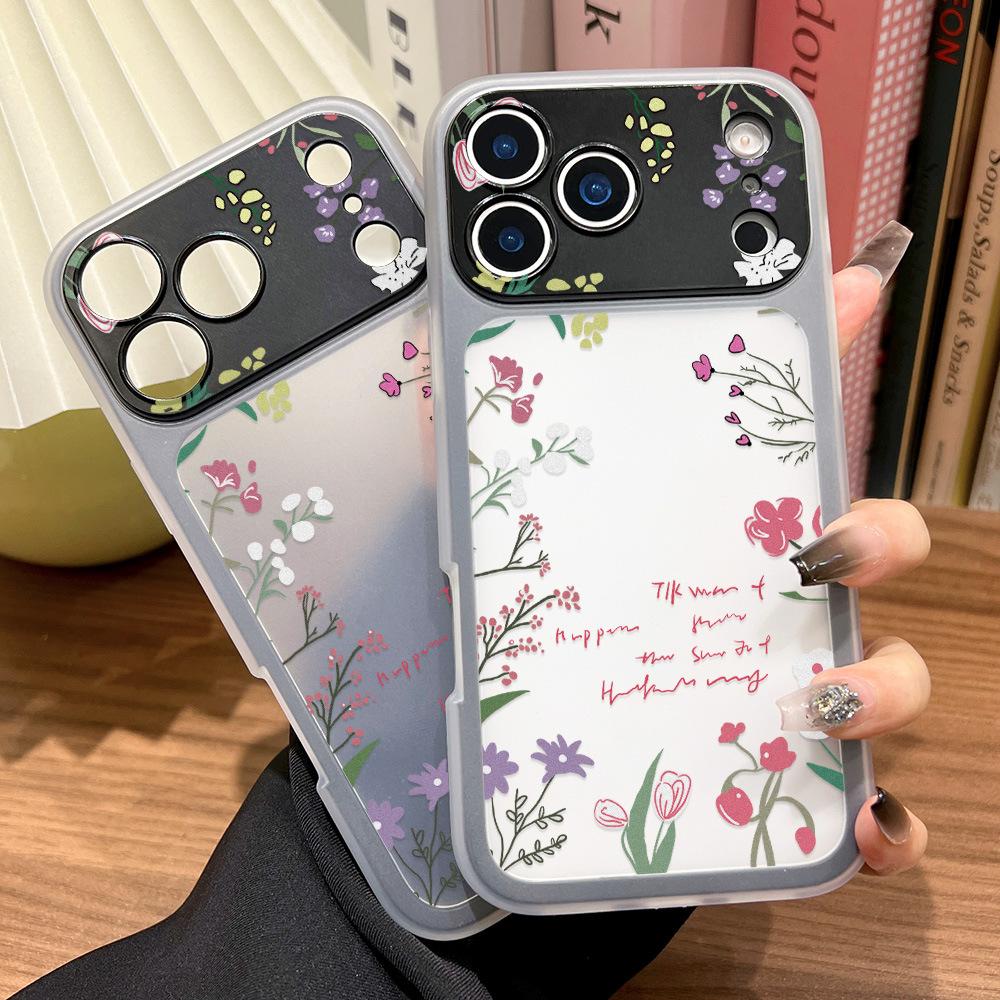 Creative floral frame, suitable for iPhone17promax two-in-one mobile phone case, Apple 16 niche 15 generation