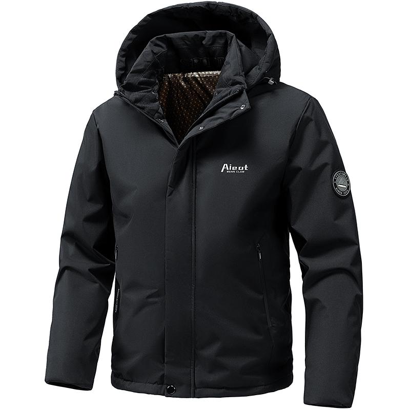 Winter Down Jacket Middle-aged and Elderly Casual Fashion Down Jacket Dad Suit Plush Thickened Graphene Warm Cotton Suit