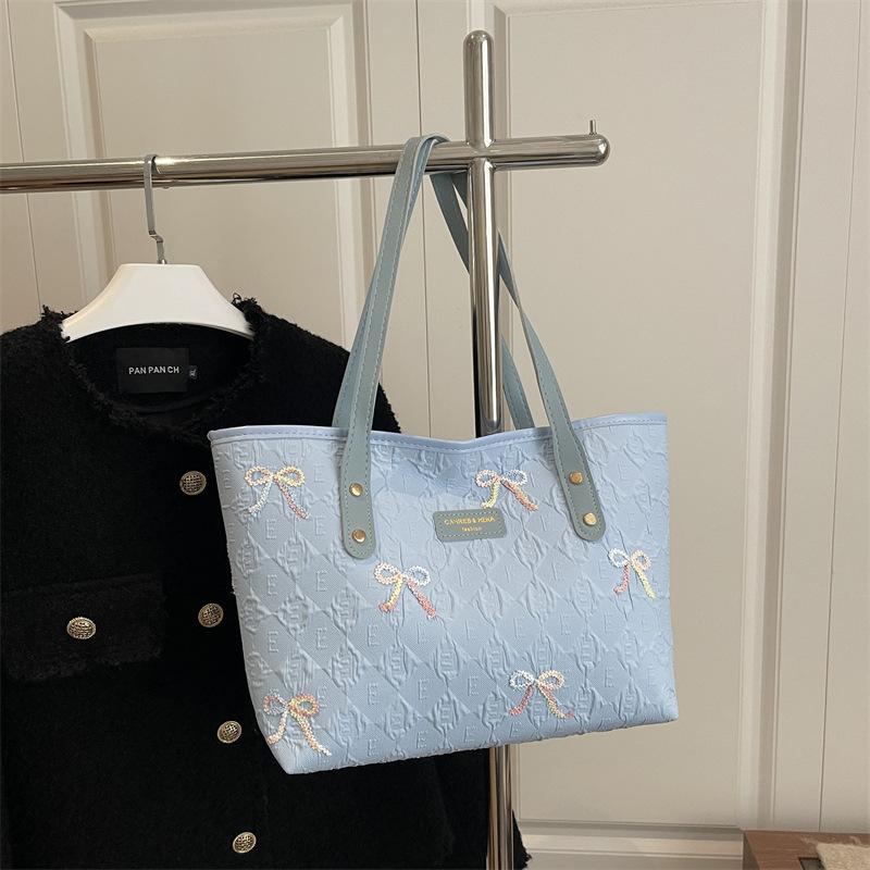 New Student Class Shoulder Armpit Large Capacity Commuting Leisure Tote Bag Dopamine Printed Bag