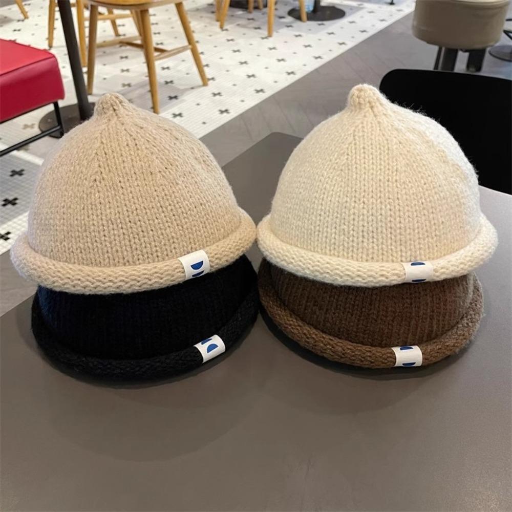 Knitted Autumn Winter Children's Cap Warm Brimless Hat Casual Melon Cap  for 1-5Y Baby