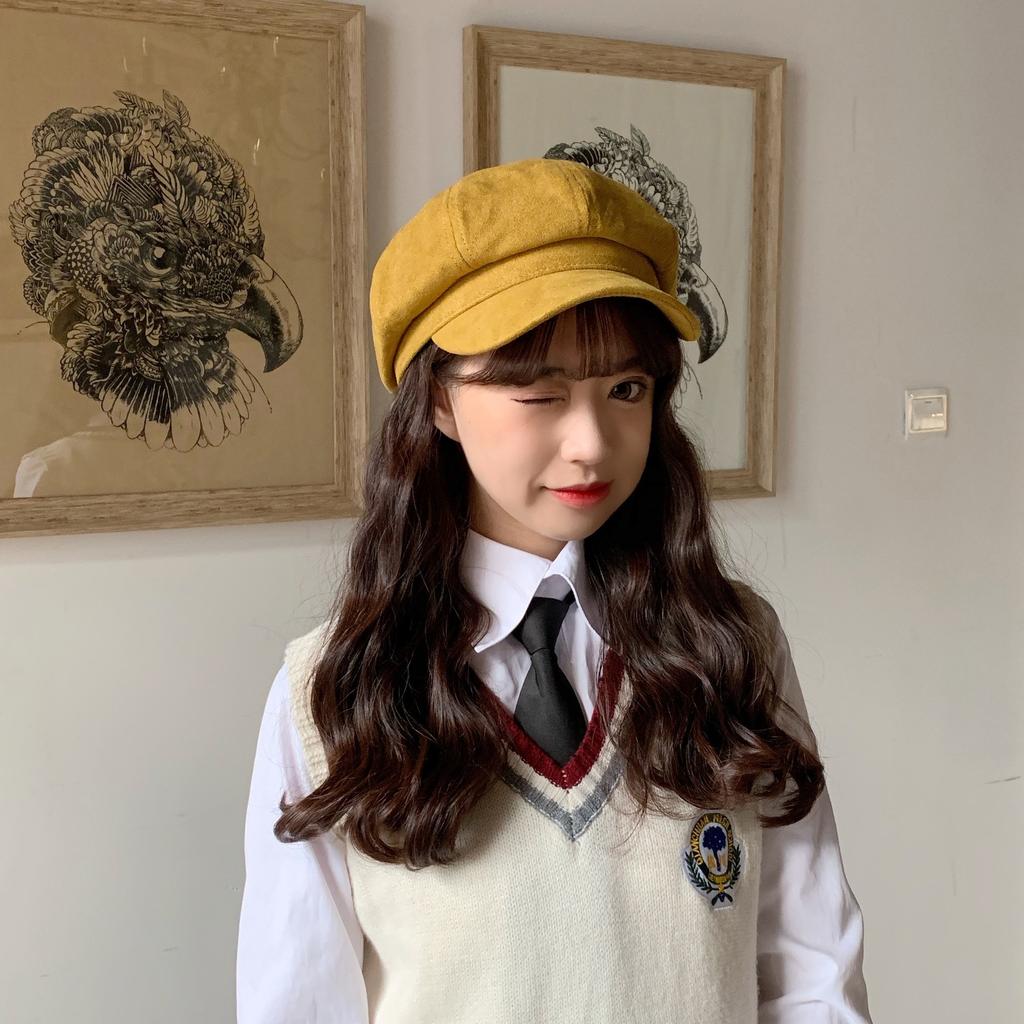 Octagonal Hat Women'S Beret Japanese Versatile British Retro Newsboy Hat Women'S Trend