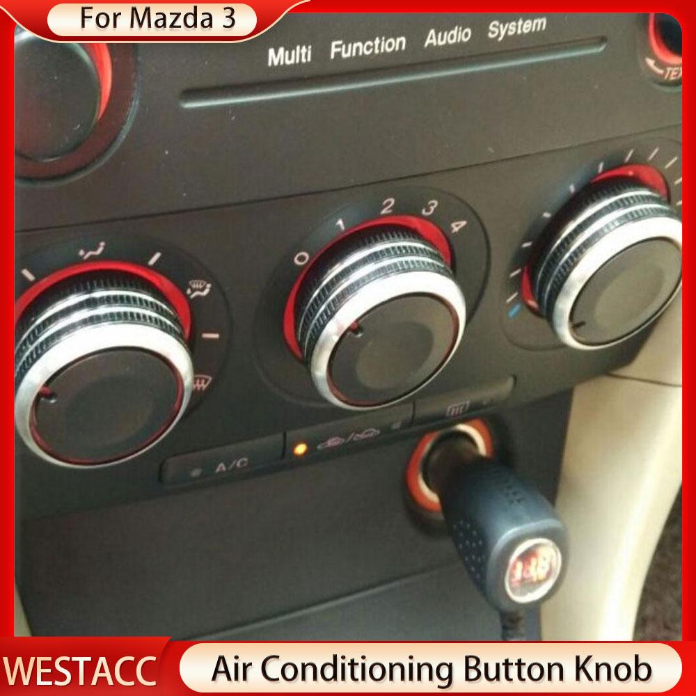 Aluminum Alloy Car Air Condition Knob AC Heater Control Button Knob for Mazda 3 M3 2004 - 2009 Interior