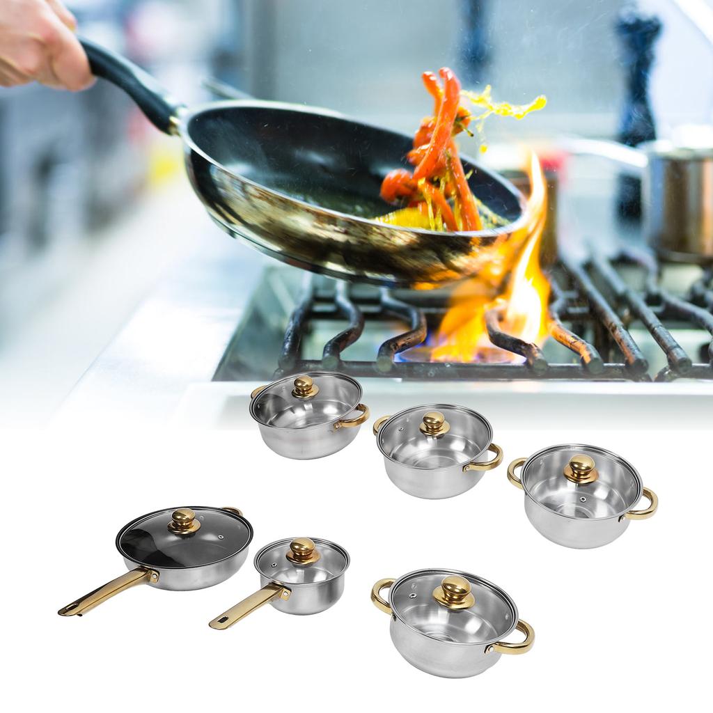 Zestaw garnków ze stali nierdzewnej, odporny na rdzę, bezpieczny, do kuchni domowej i restauracji