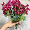 Artificial Sunset Mums Flowers Realistic Outdoor/Indoor Floral Arrangements Waterproof Windproof Fake Flowers Home Party Decor