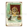 Victorian Weird Christmas Greetings Louis Wain Jack The Giant Killer Metal Plaque Poster Garage Living Room Tin Sign Poster