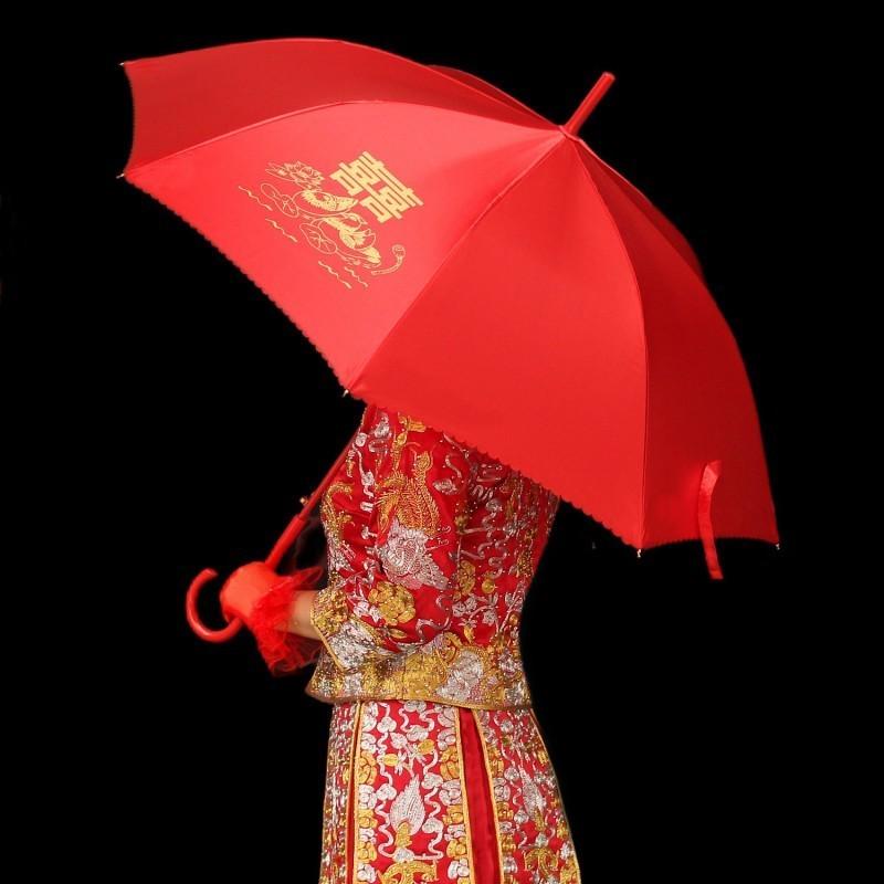 Свадебный зонт с красной кисточкой в китайском стиле для приданого невесты и церемонии 100cm