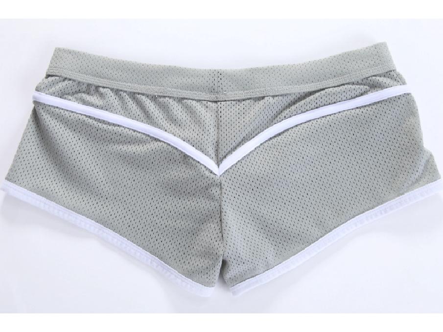 WJ/Net Men's Low-Waist Summer Boxer Briefs - Ice Silk Mesh, Breathable, Pure Cotton Crotch