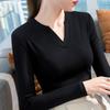 Modal bottoming shirt women's fashion age-reducing collar top solid color thin shirt long-sleeved inner