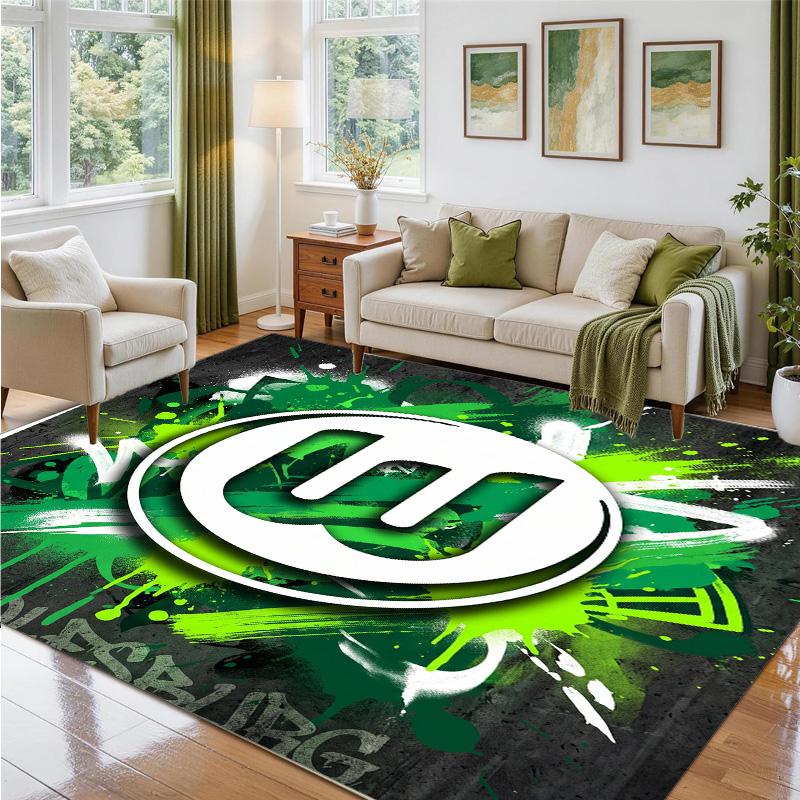 VfL Wolfsburg FC Design Kristall-Samt-Teppich Weiche Dekorationsmatte für Schlafzimmer Eingang