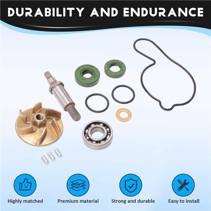 For YZ450F WR450F WR400F 5DJ-12451-00 Motorcycle Water Pump Impeller Gear Shaft Seal Bearing Gasket Repair Kit
