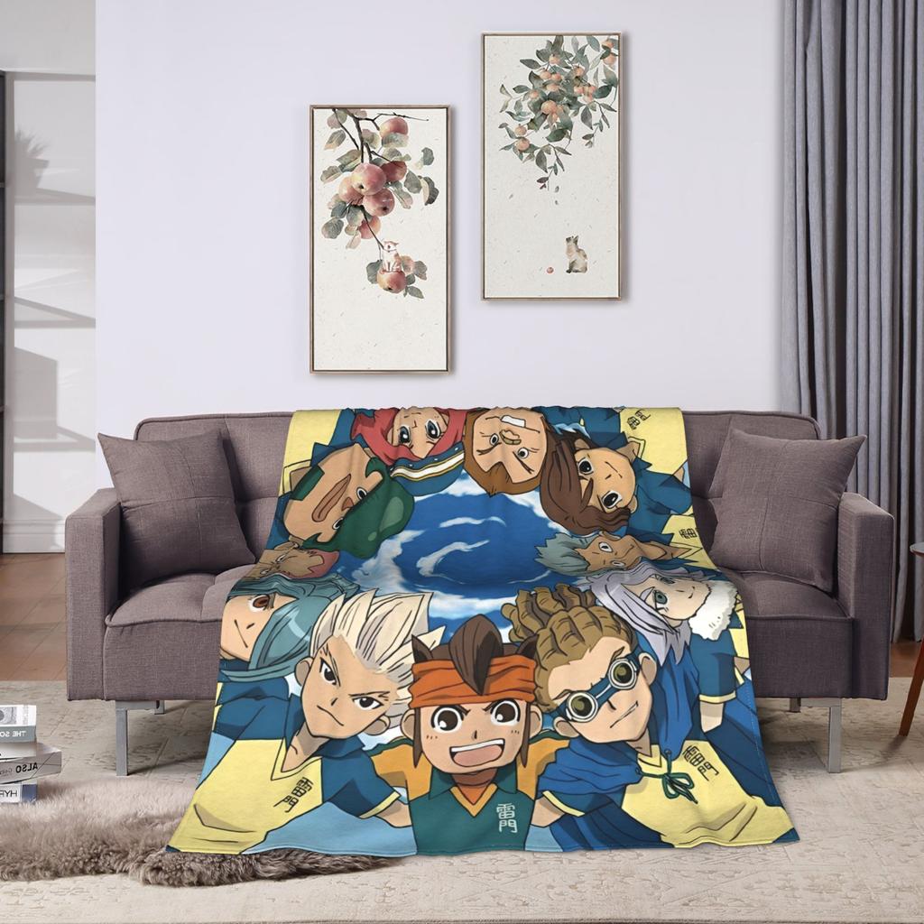 Inazuma Eleven Anime Blanket Flannel All Season Multi-function Lightweight Thin Throw Blankets for Home Bedroom Bedspreads