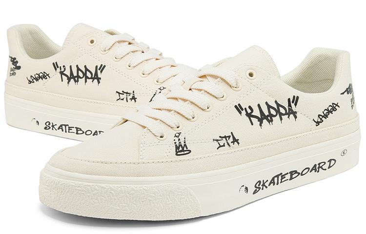 Men's Sneakers Kappa Comfortable Abrasion Resistant Abrasion Resistant Low top Skateboard Shoes Unisex White