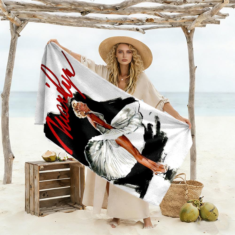 Marilyn Monroe Iconic Pose Beach Towel Super Soft & Absorbent Comfortable Lightweight