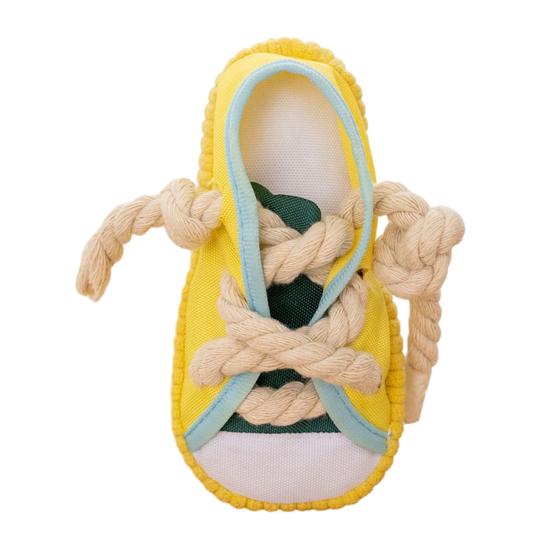 Yousheng Canvas Quietschie Hundespielzeug Pantoffel-förmiges Kauspielzeug für Welpen Kleine Hunde Bissfest Geräuscherzeugend Welpenspielzeug zur Zahnpflege Angstlinderung