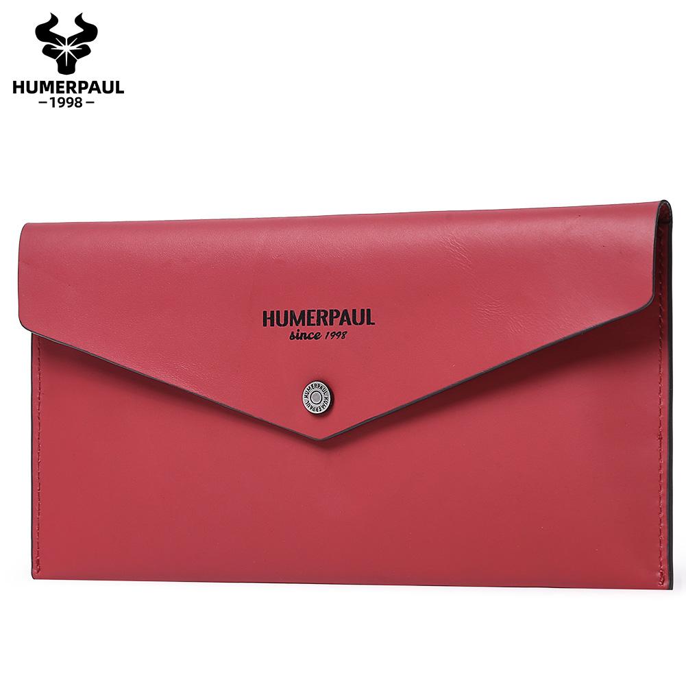 

HUMERPAUL Ladies thin wallet can hold multiple large banknotes can hold mobile phones bank cards passport books красный