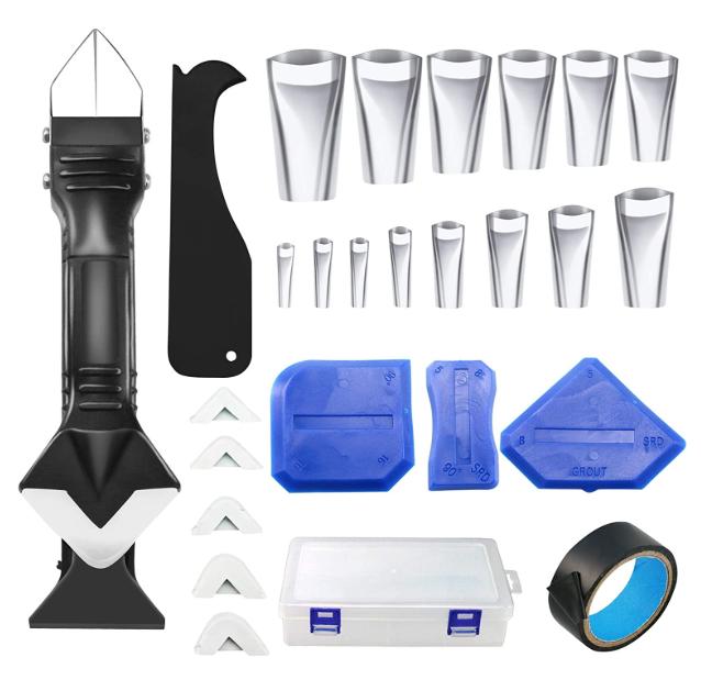 25 Pcs Finisher Tool Kit 14 Pcs Silicone Caulking Nozzle Applicator Sealant Finishing Tool 3 in 1 Caulk Scraper