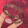 Thulite Cuff Bracelet Copper Wire Wrapped Bangle Gemstone Jewelry Adjustable Cuff Bracelet Handmade Bangle Copper Wire Jewelry Gifts For Him